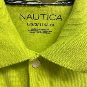Boys large Green Nautical Polo